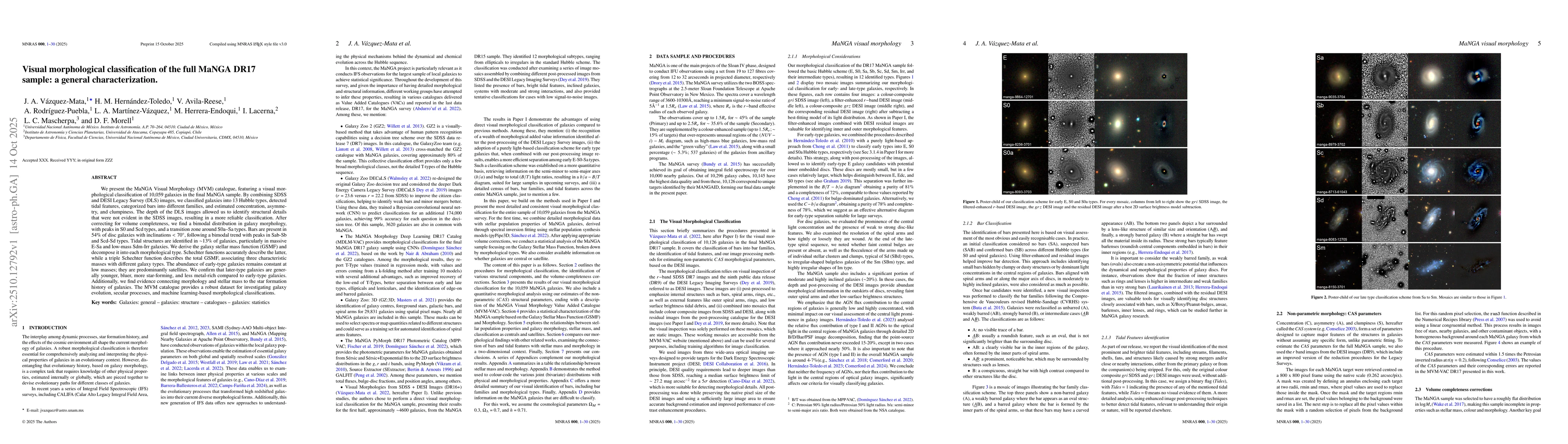 Thumbnail for Visual morphological classification of the full MaNGA DR17 sample: a
  general characterization