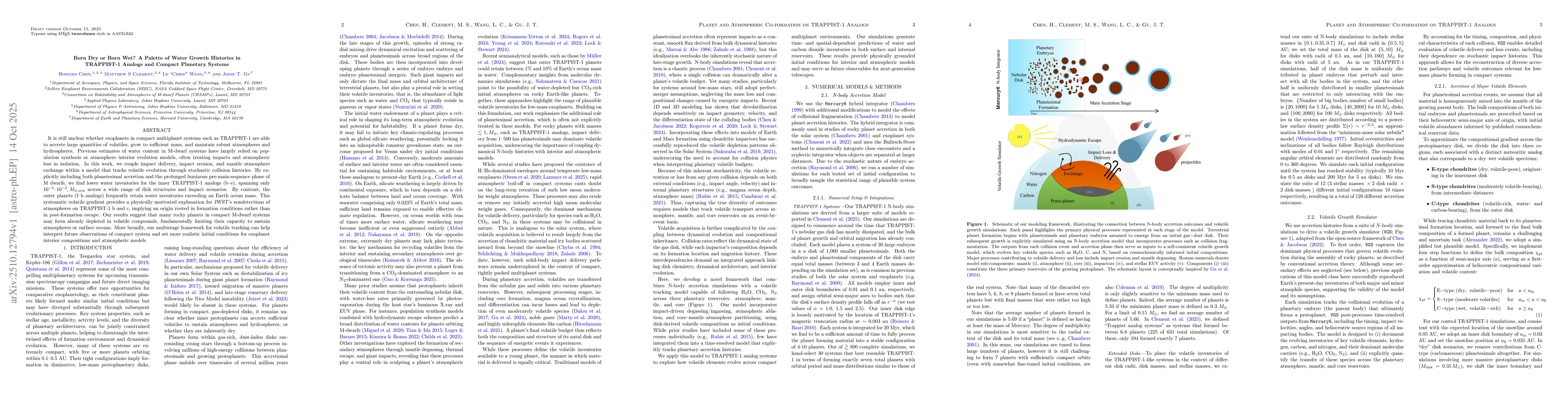 Thumbnail for Born Dry or Born Wet? A Palette of Water Growth Histories in TRAPPIST-1
  Analogs and Compact Planetary Systems