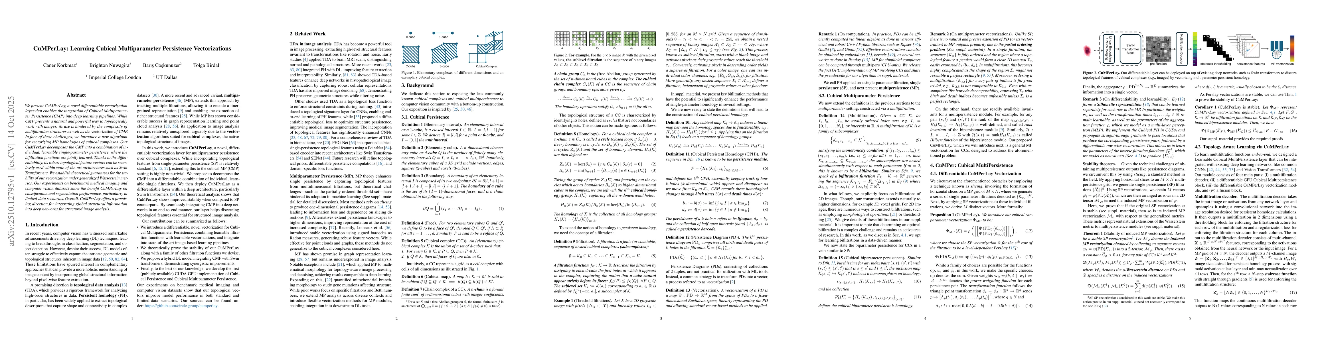 Thumbnail for CuMPerLay: Learning Cubical Multiparameter Persistence Vectorizations