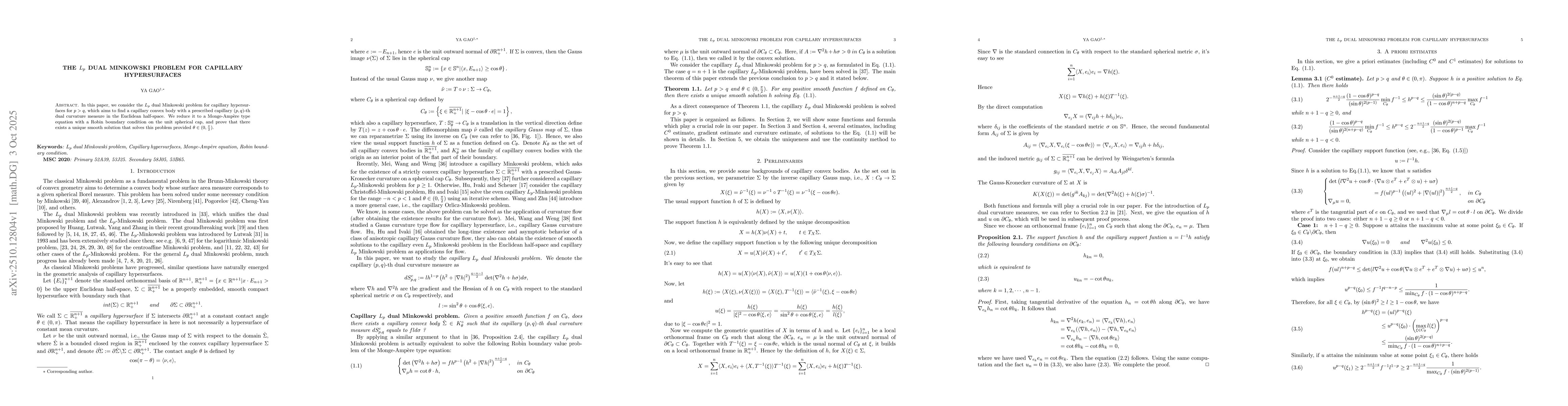 Thumbnail for The $L_p$ dual Minkowski problem for capillary hypersurfaces