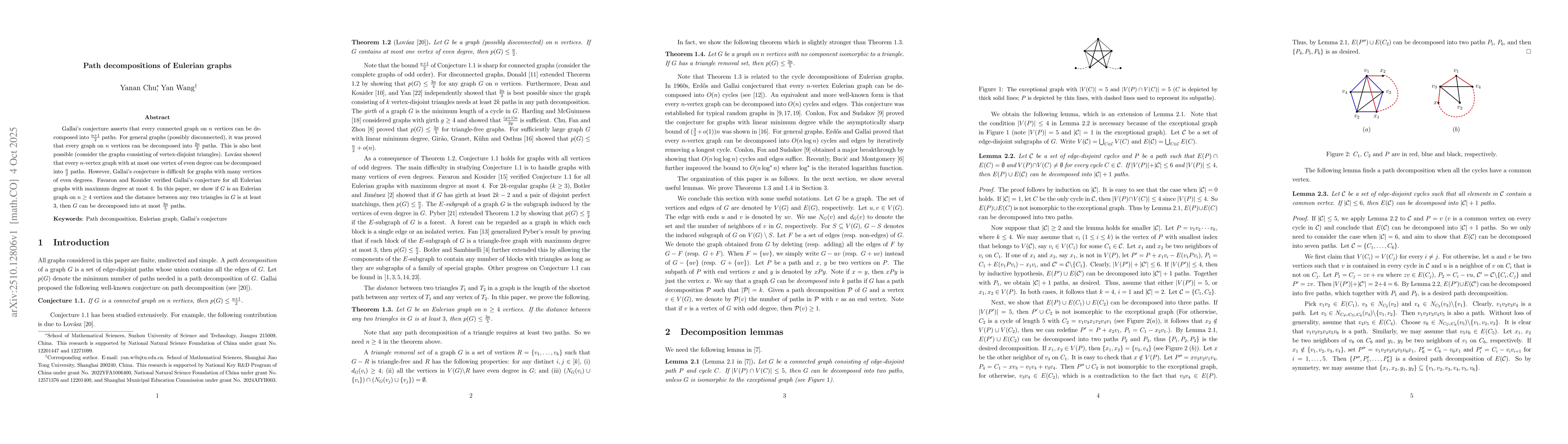 Thumbnail for Path decompositions of Eulerian graphs