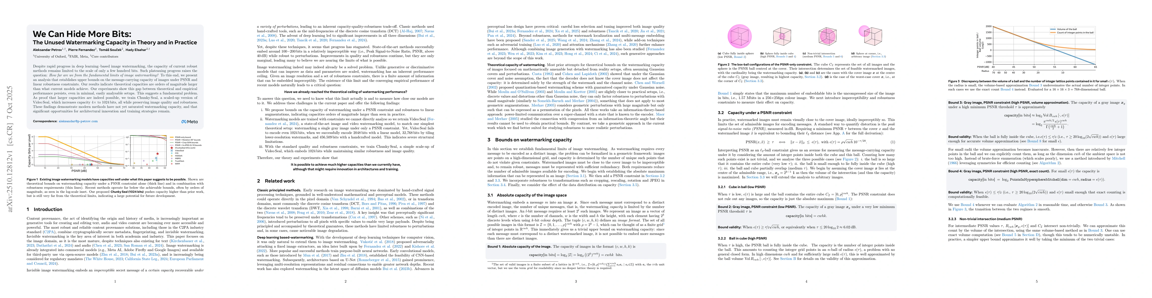 Thumbnail for We Can Hide More Bits: The Unused Watermarking Capacity in Theory and in
  Practice