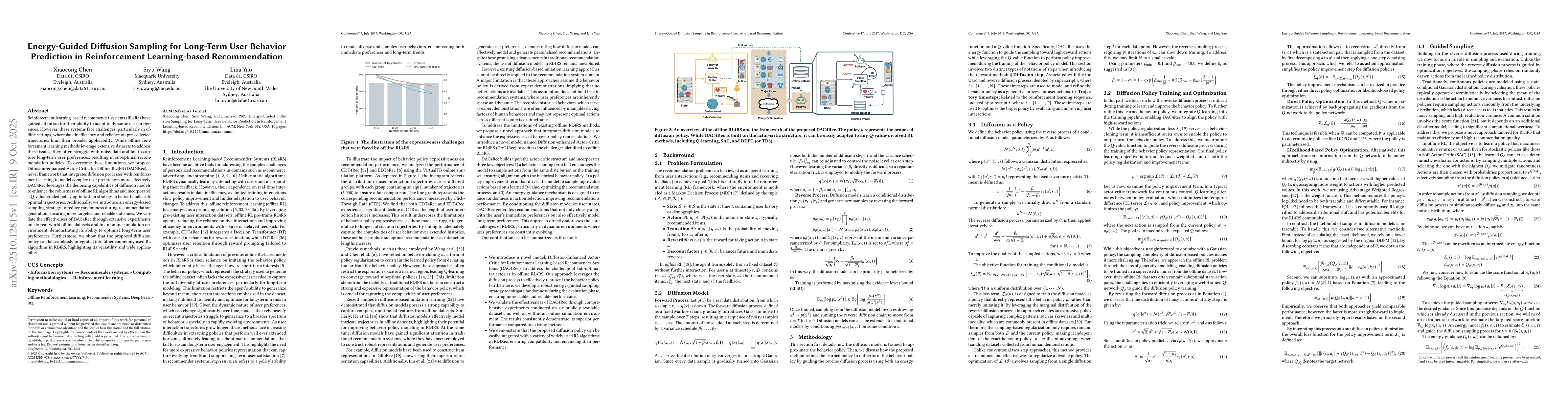 Thumbnail for Energy-Guided Diffusion Sampling for Long-Term User Behavior Prediction
  in Reinforcement Learning-based Recommendation