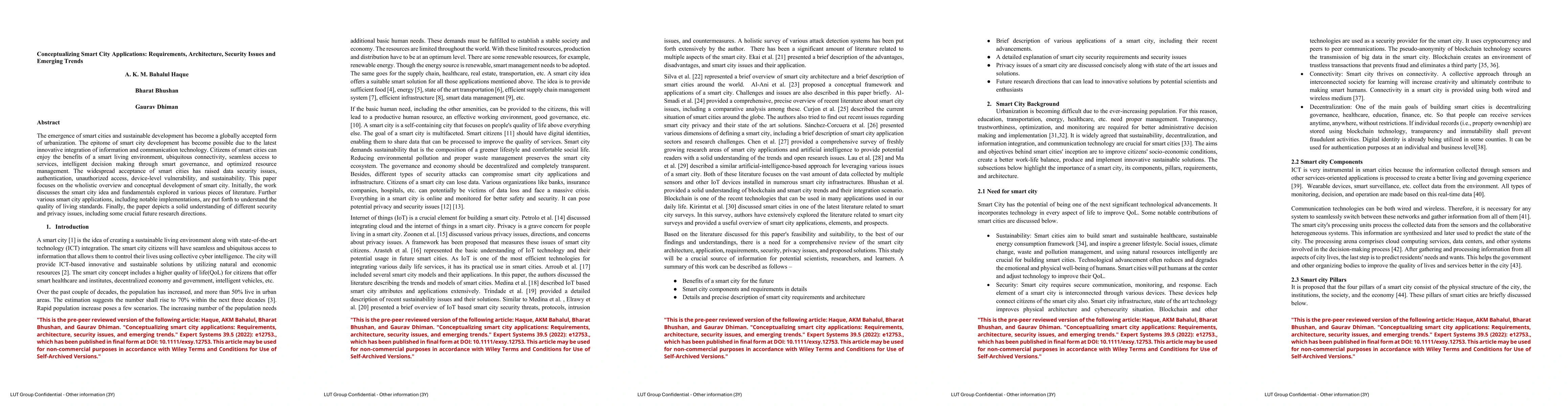 Thumbnail for Conceptualizing Smart City Applications: Requirements, Architecture,
  Security Issues and Emerging Trends