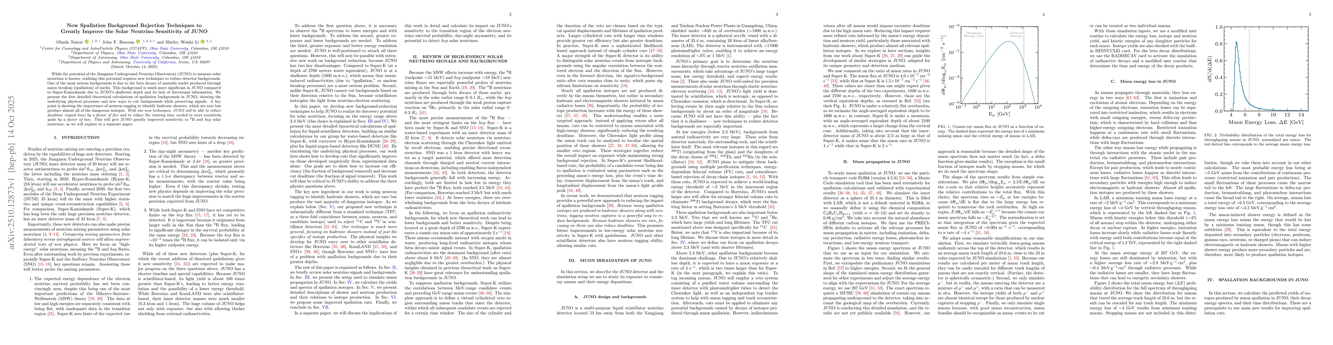 Thumbnail for New Spallation Background Rejection Techniques to Greatly Improve the
  Solar Neutrino Sensitivity of JUNO