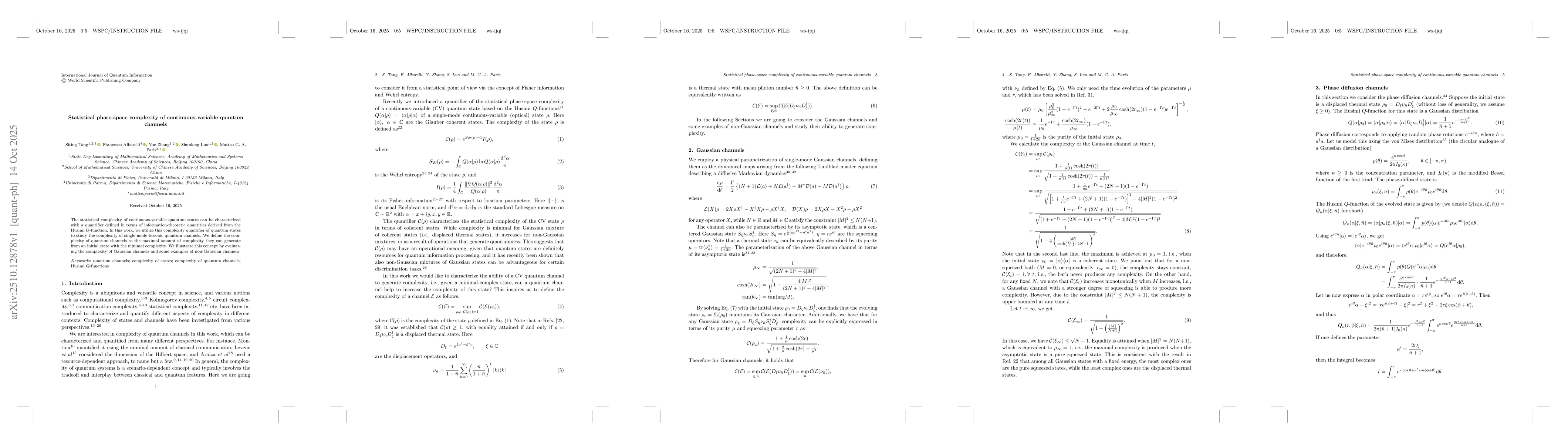 Thumbnail for Statistical phase-space complexity of continuous-variable quantum
  channels