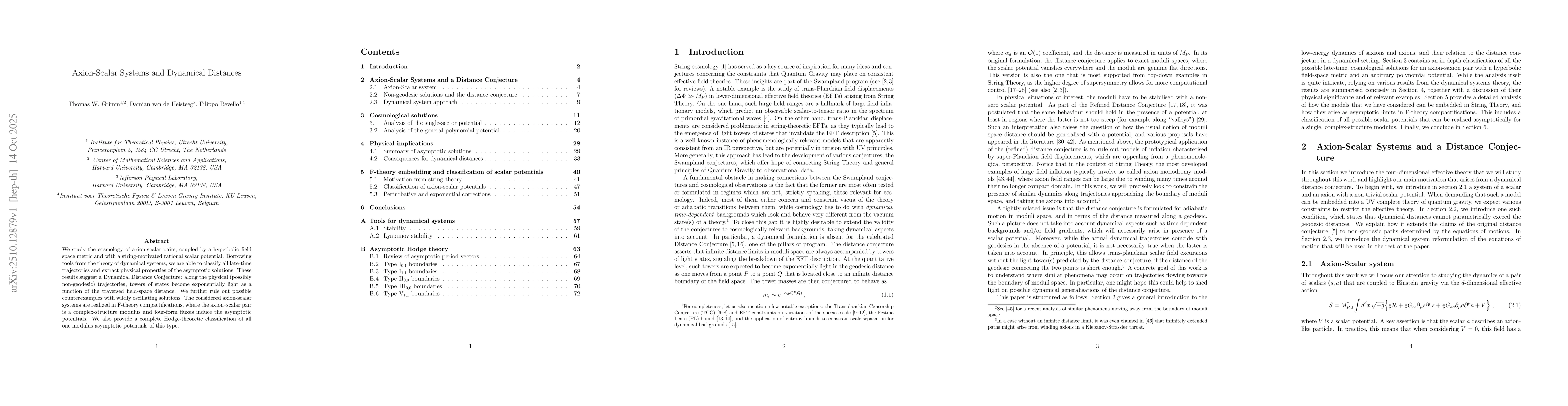 Thumbnail for Axion-Scalar Systems and Dynamical Distances