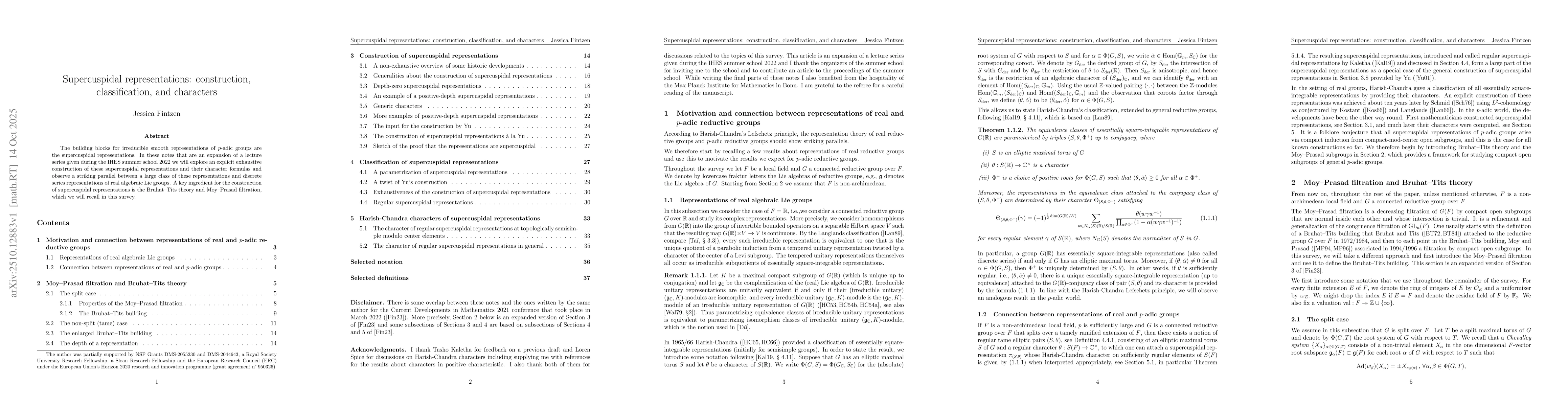 Thumbnail for Supercuspidal representations: construction, classification, and
  characters