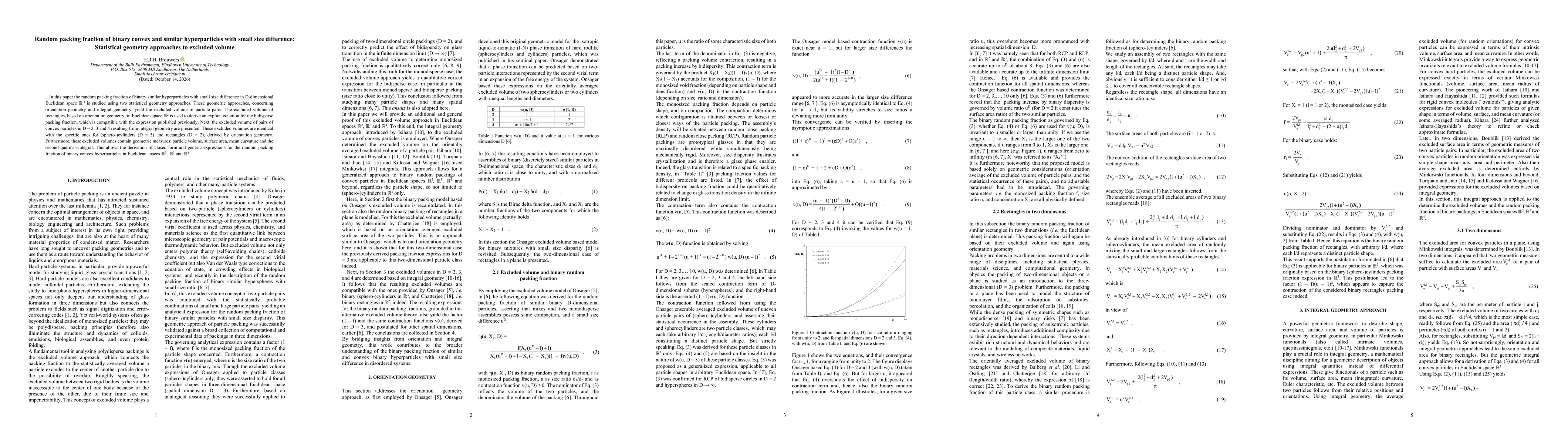 Thumbnail for Random packing fraction of binary convex and similar hyperparticles with
  small size difference: Statistical geometry approaches to excluded volume