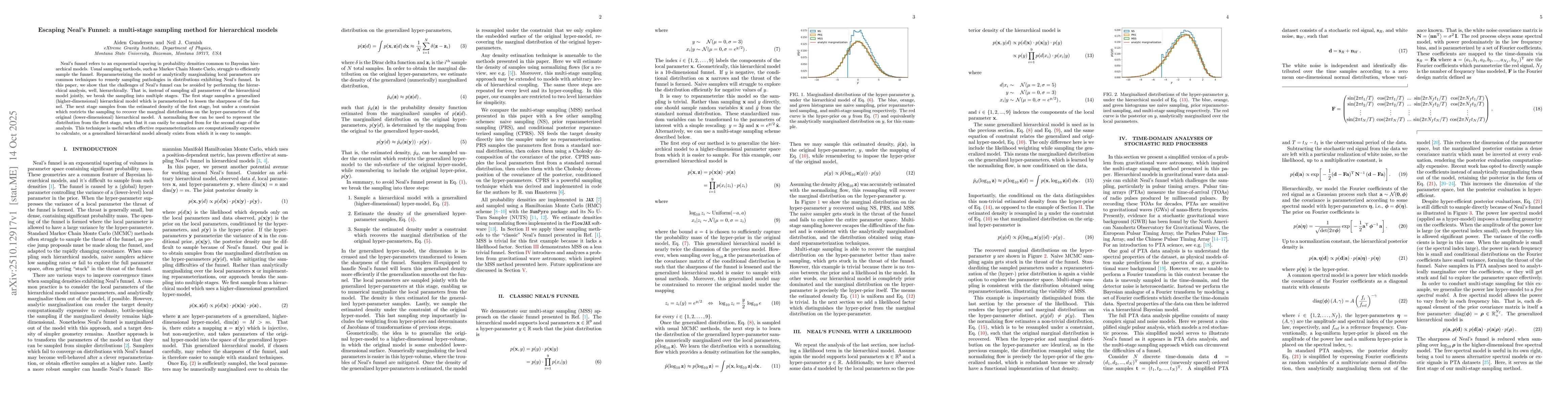 Thumbnail for Escaping Neal's Funnel: a multi-stage sampling method for hierarchical
  models