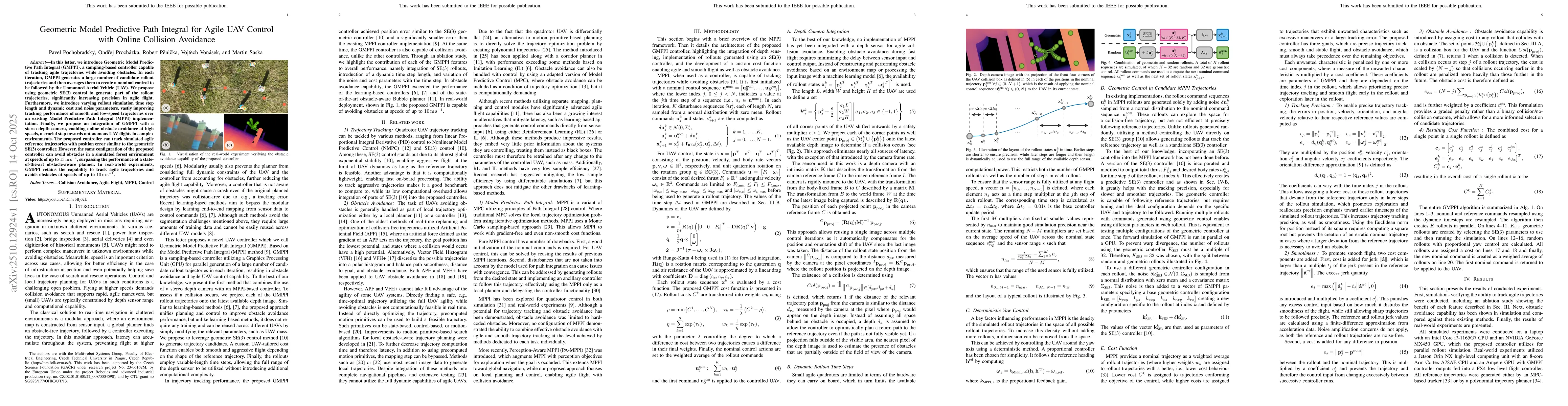 Thumbnail for Geometric Model Predictive Path Integral for Agile UAV Control with
  Online Collision Avoidance