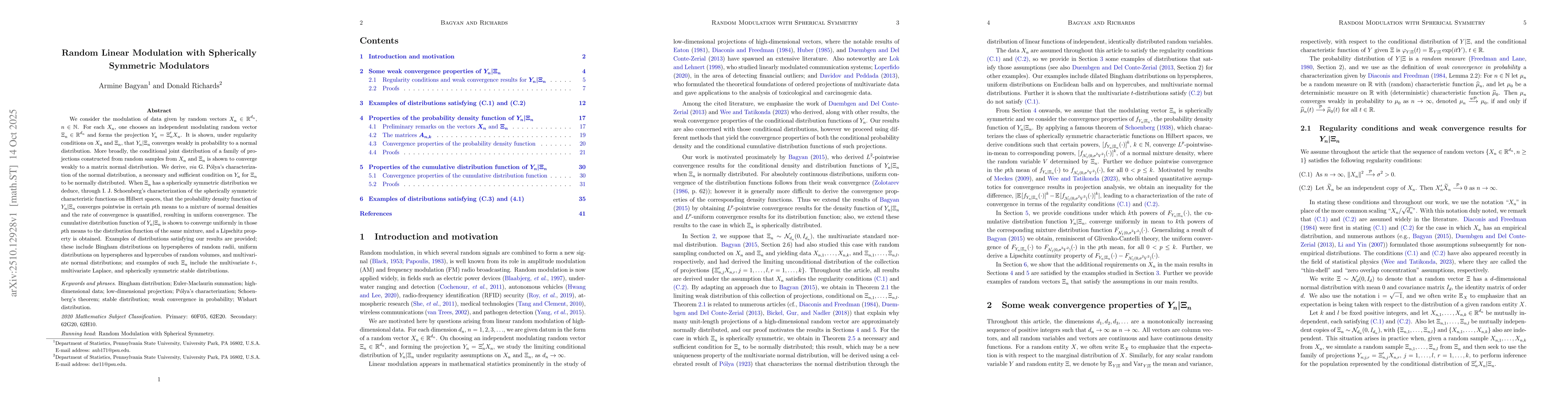 Thumbnail for Random Modulation with Spherical Symmetry