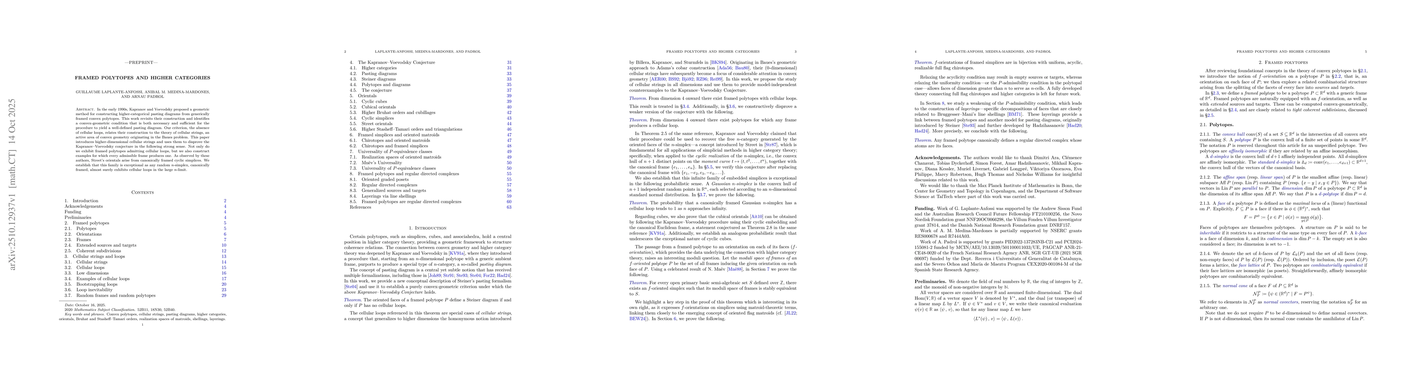 Thumbnail for Framed Polytopes and Higher Categories