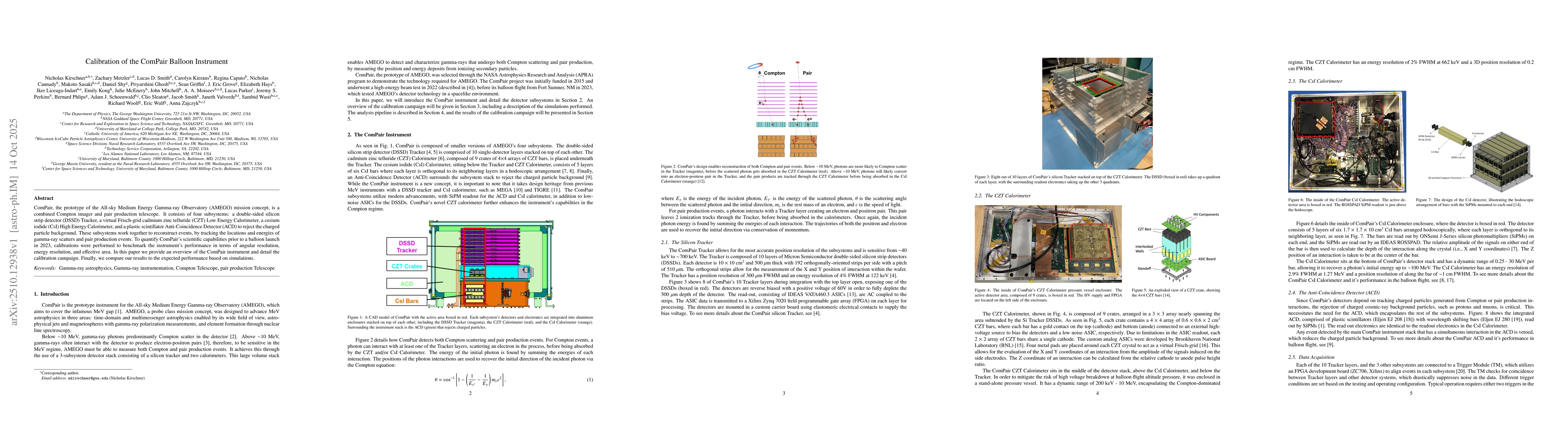 Thumbnail for Calibration of the ComPair Balloon Instrument