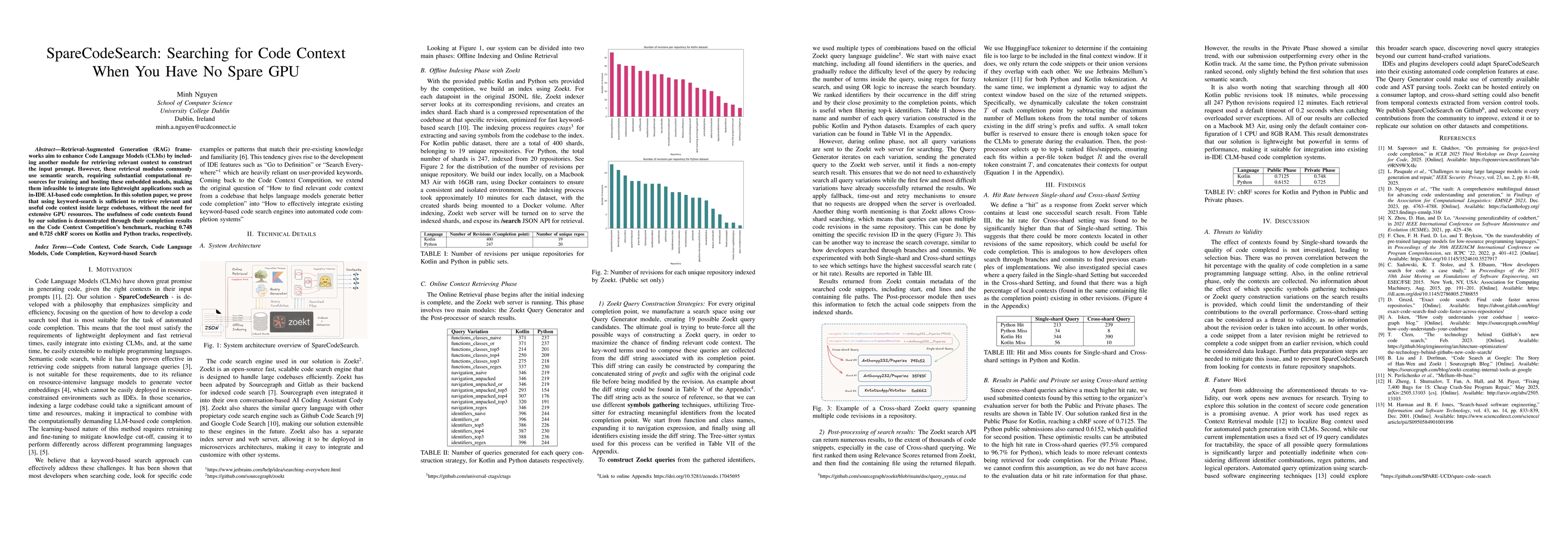 Thumbnail for SpareCodeSearch: Searching for Code Context When You Have No Spare GPU