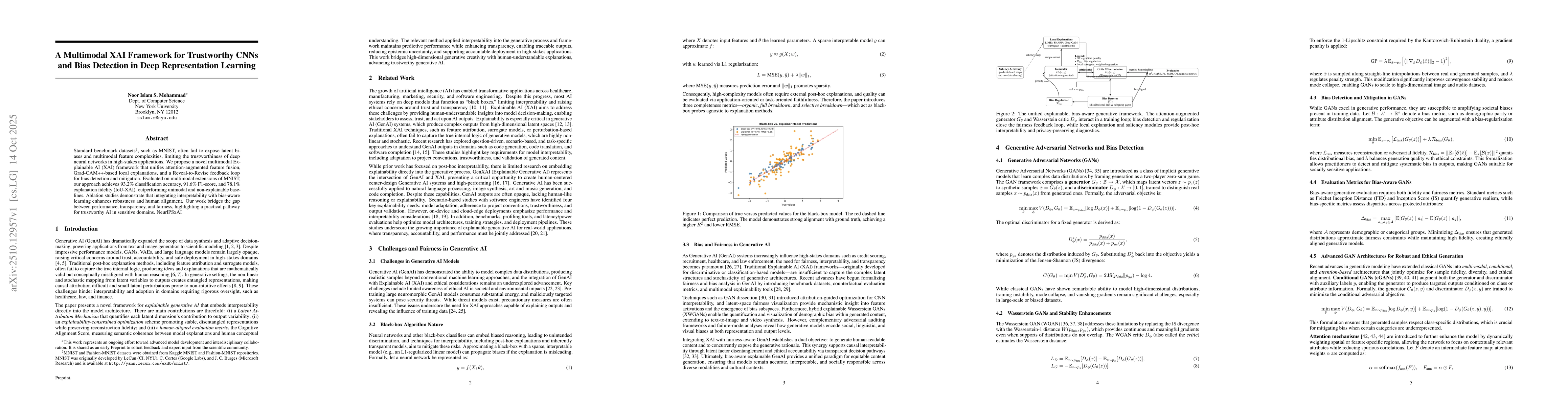 Thumbnail for A Multimodal XAI Framework for Trustworthy CNNs and Bias Detection in
  Deep Representation Learning