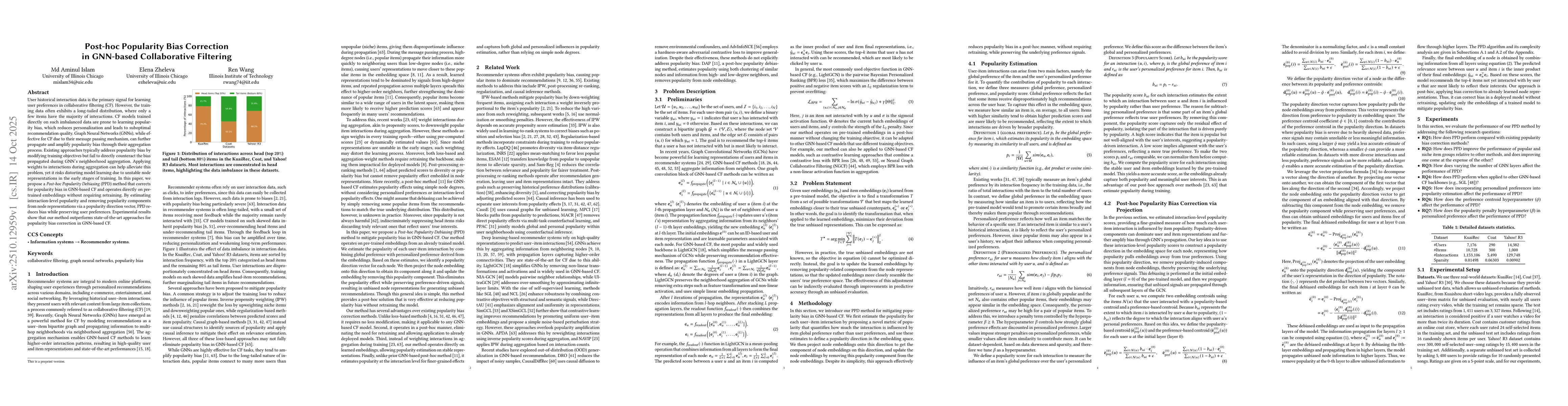 Thumbnail for Post-hoc Popularity Bias Correction in GNN-based Collaborative Filtering