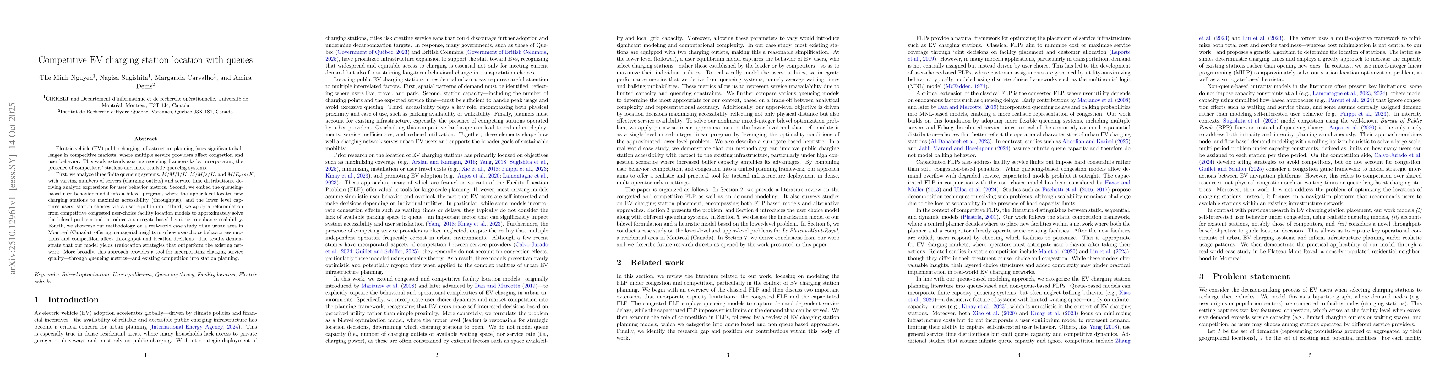 Thumbnail for Competitive EV charging station location with queues