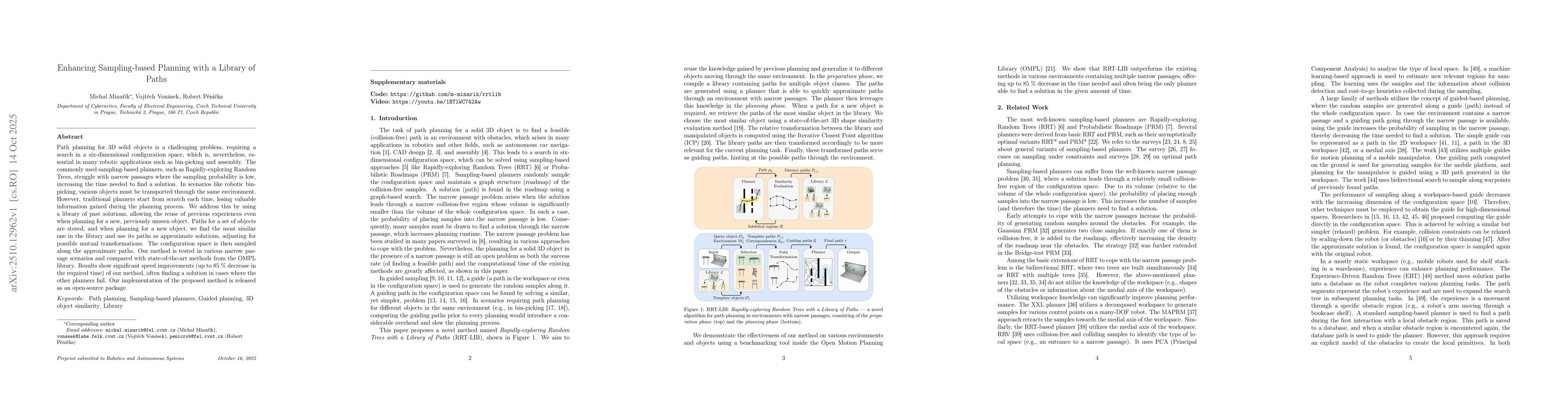 Thumbnail for Enhancing Sampling-based Planning with a Library of Paths