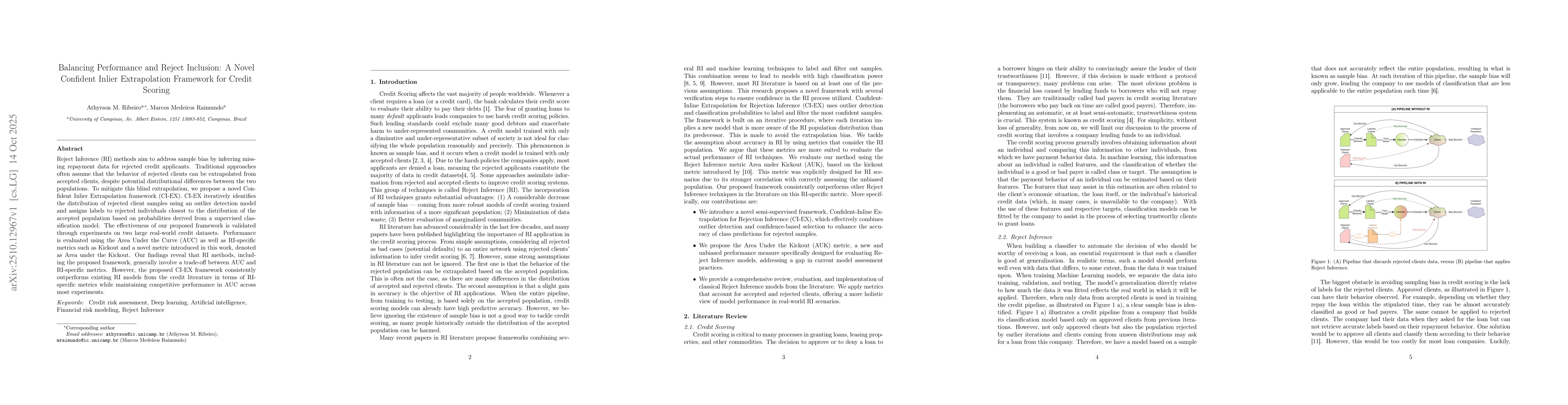 Thumbnail for Balancing Performance and Reject Inclusion: A Novel Confident Inlier
  Extrapolation Framework for Credit Scoring