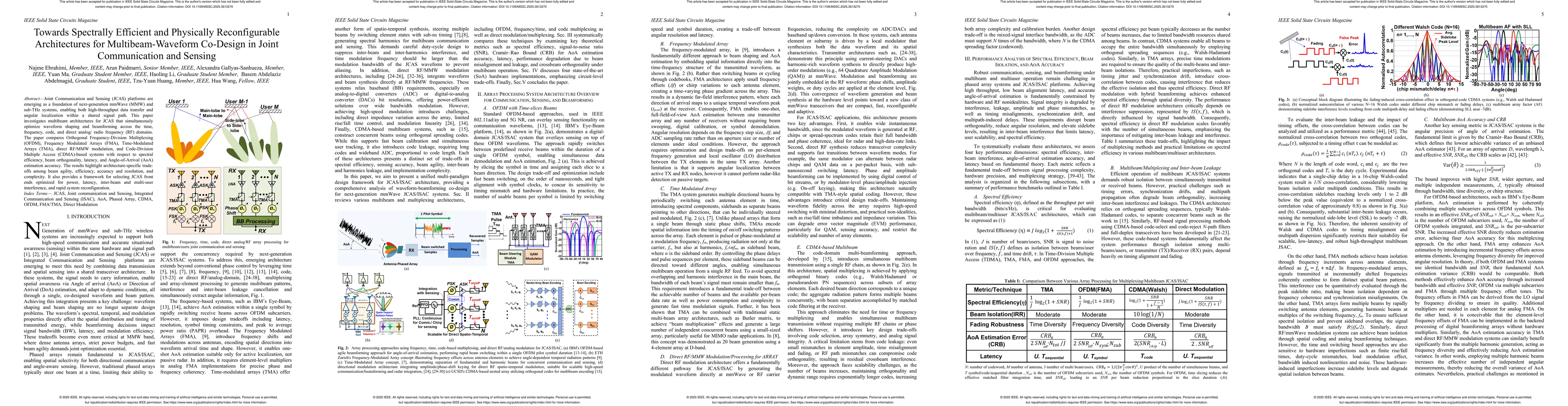 Thumbnail for Towards Spectrally Efficient and Physically Reconfigurable Architectures
  for Multibeam-Waveform Co-Design in Joint Communication and Sensing