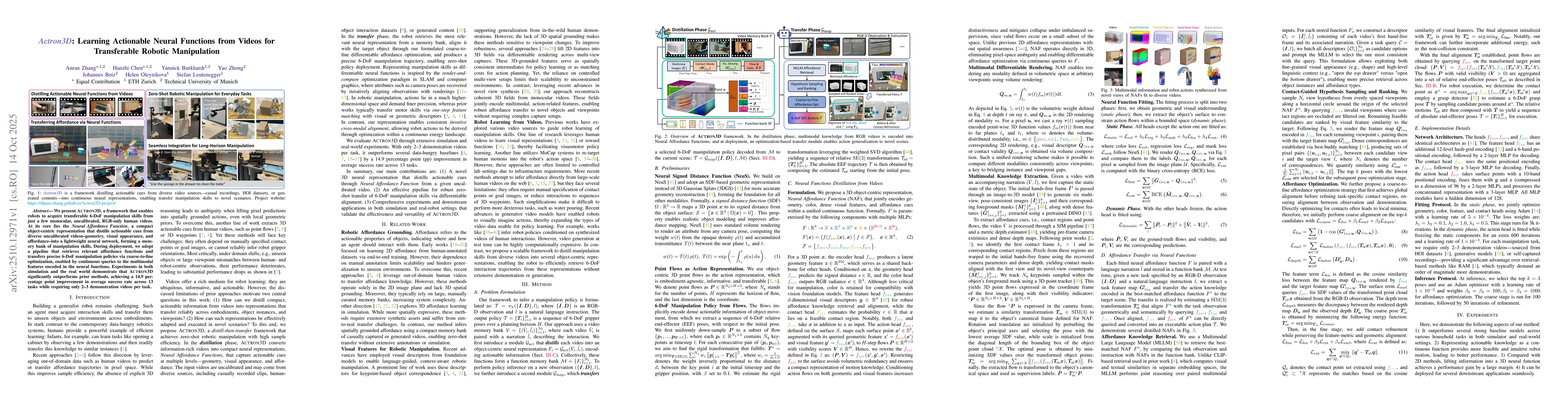 Thumbnail for Actron3D: Learning Actionable Neural Functions from Videos for
  Transferable Robotic Manipulation