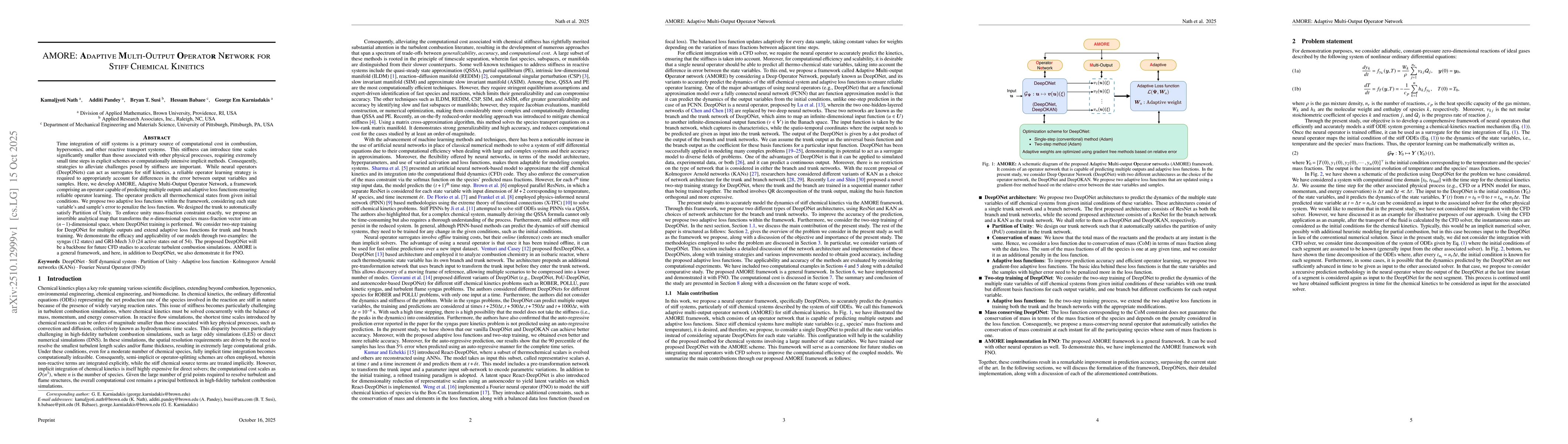 Thumbnail for AMORE: Adaptive Multi-Output Operator Network for Stiff Chemical
  Kinetics