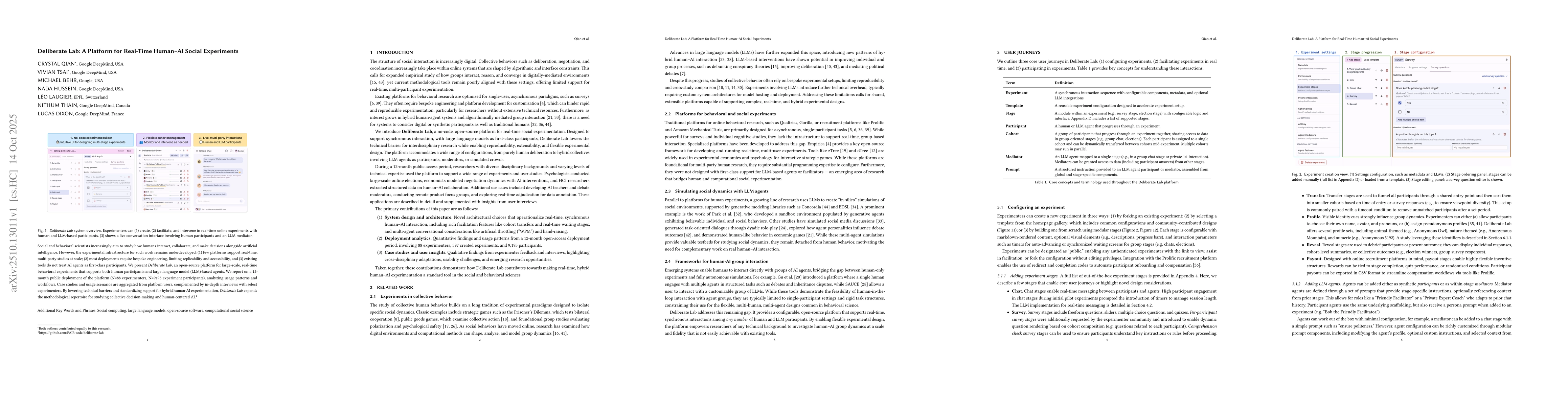 Thumbnail for Deliberate Lab: A Platform for Real-Time Human-AI Social Experiments