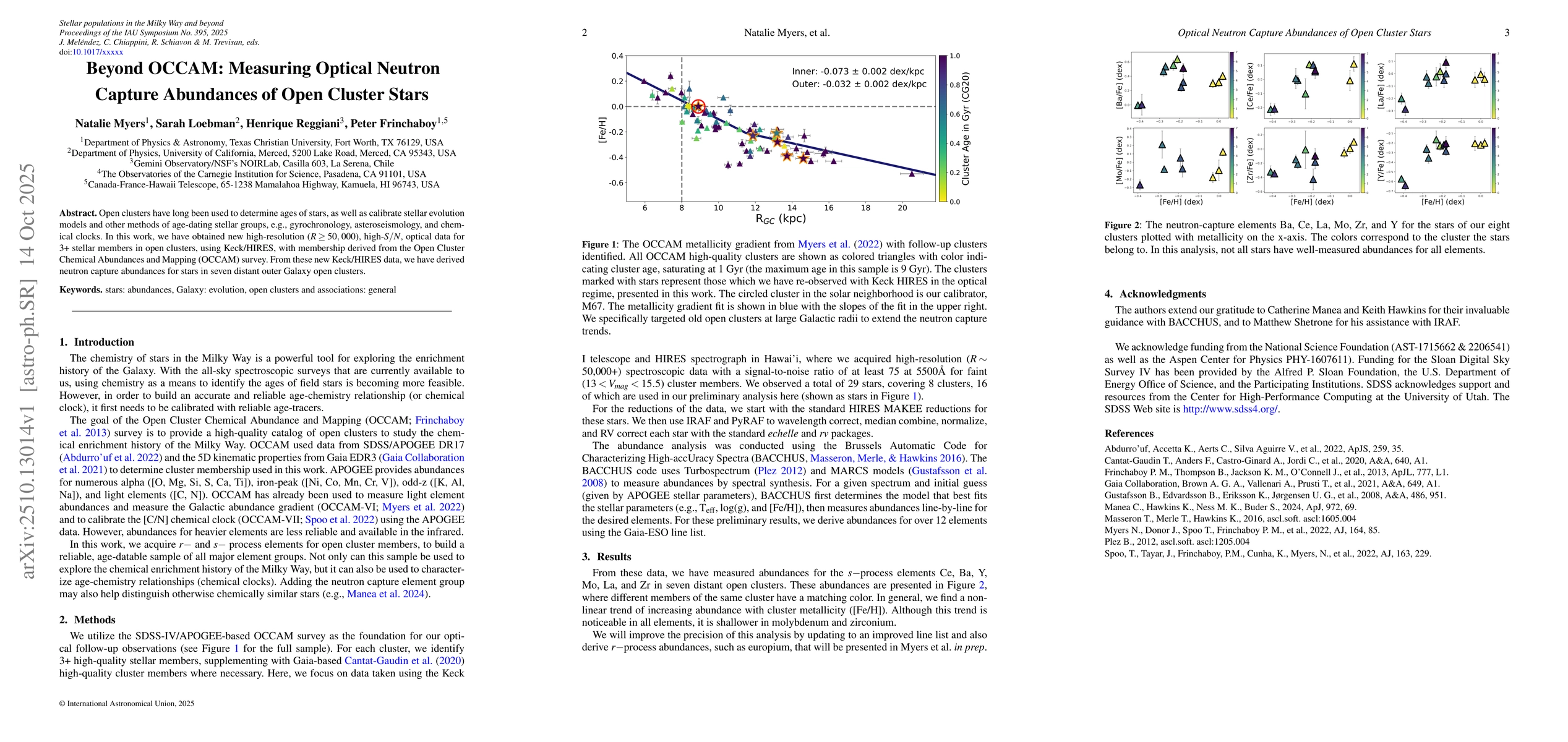 Thumbnail for Beyond OCCAM: Measuring Optical Neutron Capture Abundances of Open
  Cluster Stars
