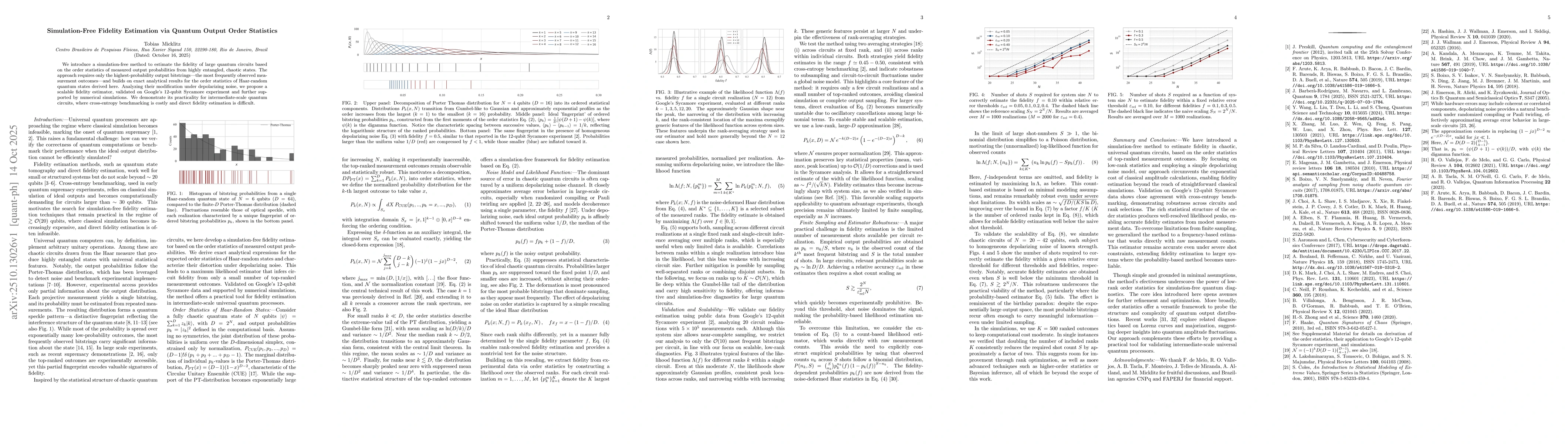 Thumbnail for Simulation-Free Fidelity Estimation via Quantum Output Order Statistics