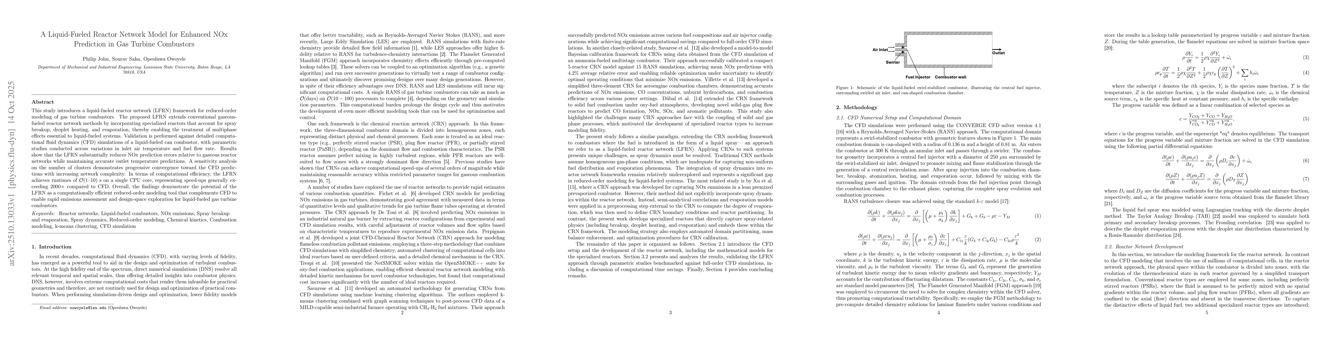 Thumbnail for A Liquid-Fueled Reactor Network Model for Enhanced NOx Prediction in Gas
  Turbine Combustors