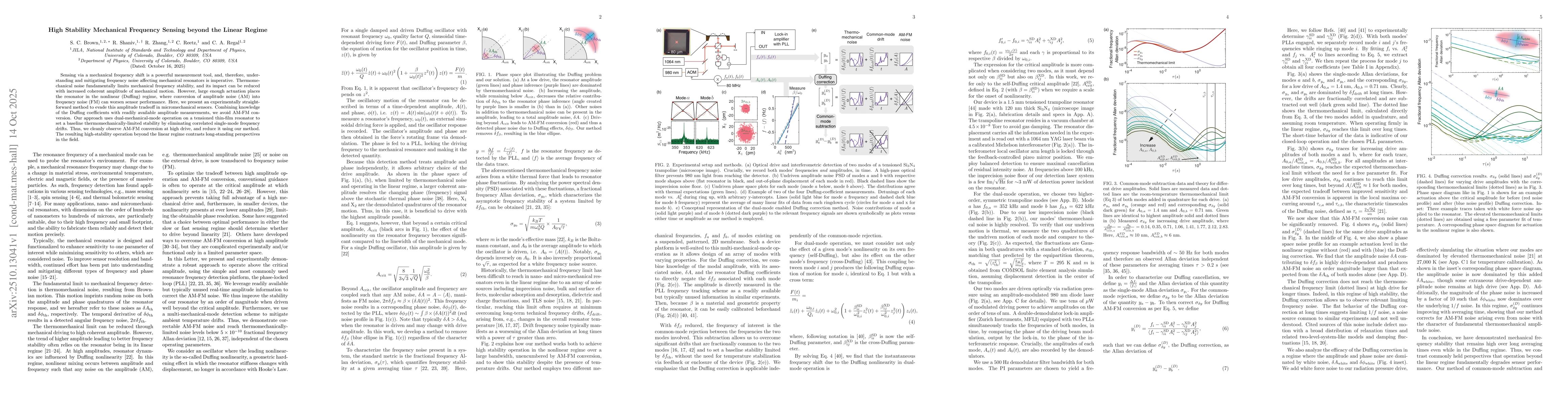 Thumbnail for High Stability Mechanical Frequency Sensing beyond the Linear Regime