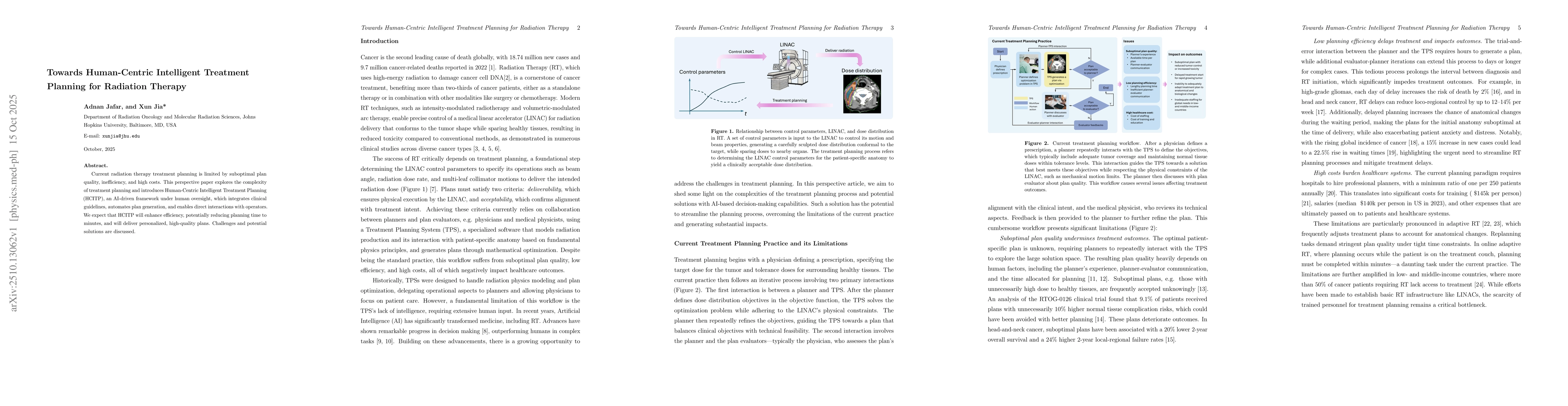 Thumbnail for Towards Human-Centric Intelligent Treatment Planning for Radiation
  Therapy