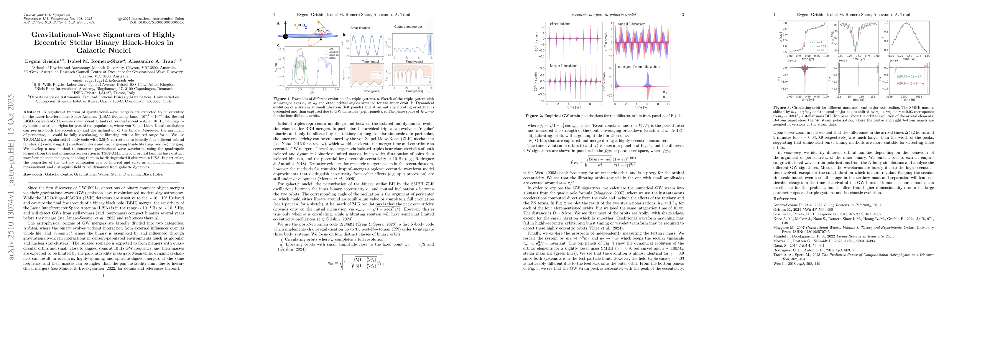 Thumbnail for Gravitational-Wave Signatures of Highly Eccentric Stellar Binary
  Black-Holes in Galactic Nuclei