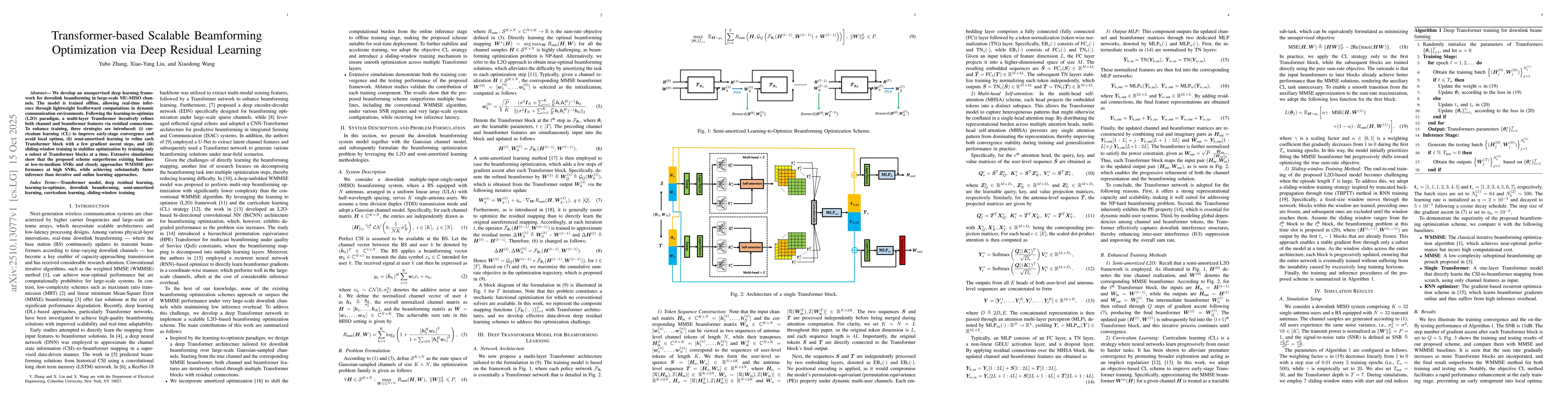 Thumbnail for Transformer-based Scalable Beamforming Optimization via Deep Residual
  Learning