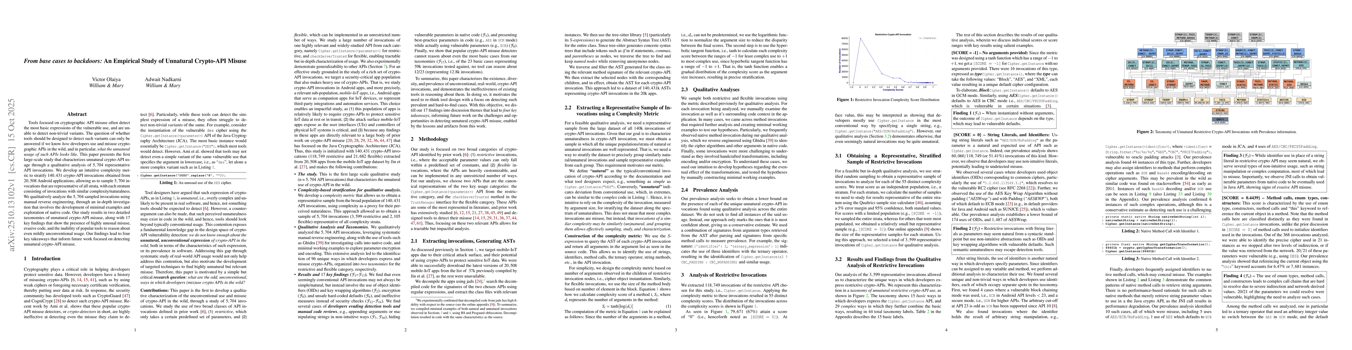Thumbnail for From base cases to backdoors: An Empirical Study of Unnatural Crypto-API
  Misuse