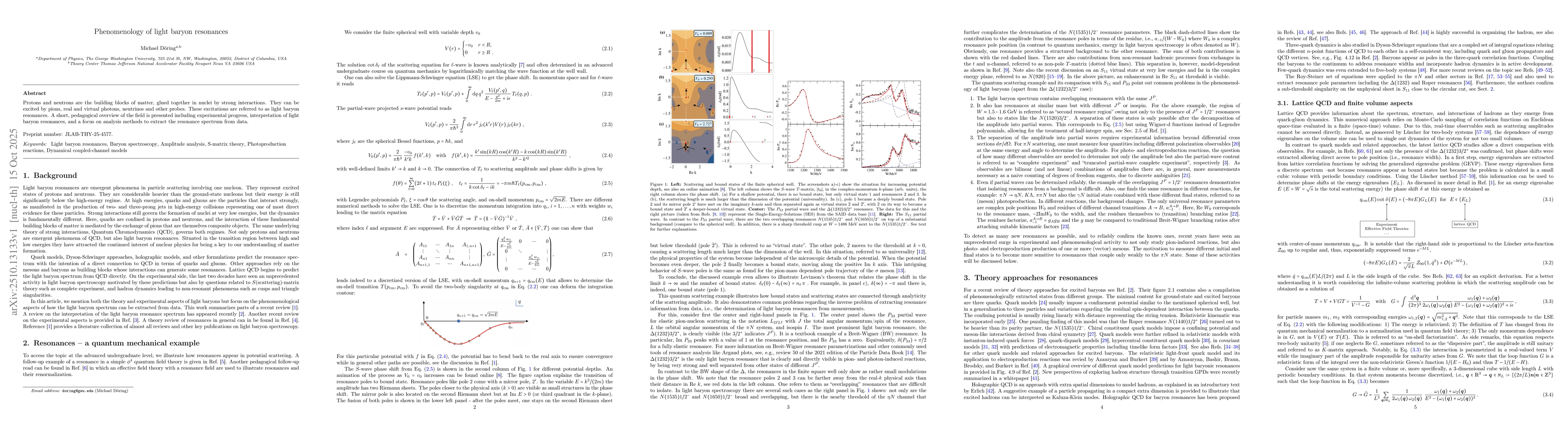 Thumbnail for Phenomenology of light baryon resonances