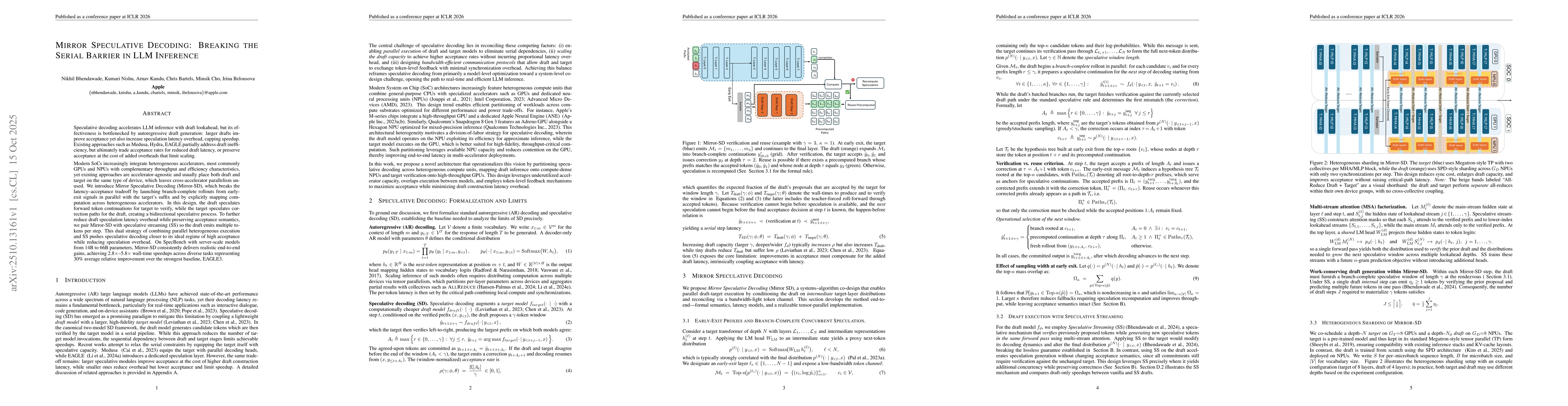 Thumbnail for Mirror Speculative Decoding: Breaking the Serial Barrier in LLM
  Inference