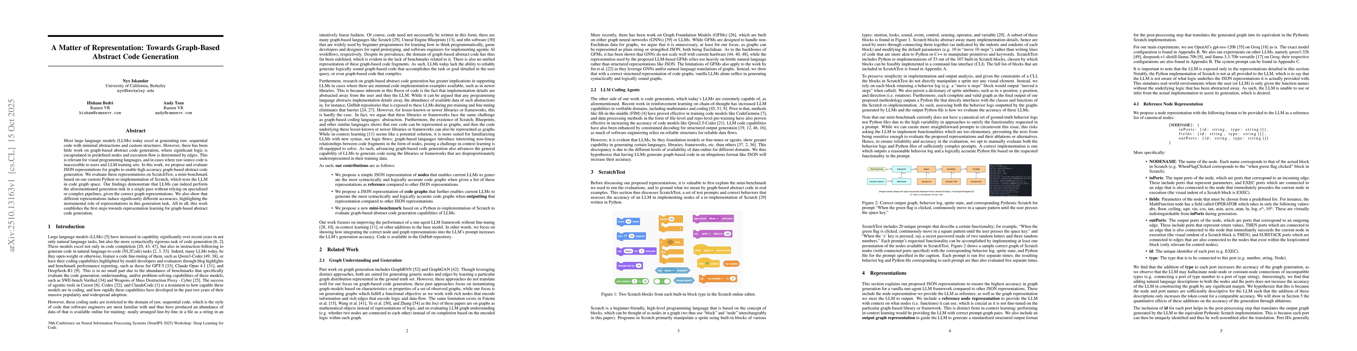 Thumbnail for A Matter of Representation: Towards Graph-Based Abstract Code Generation