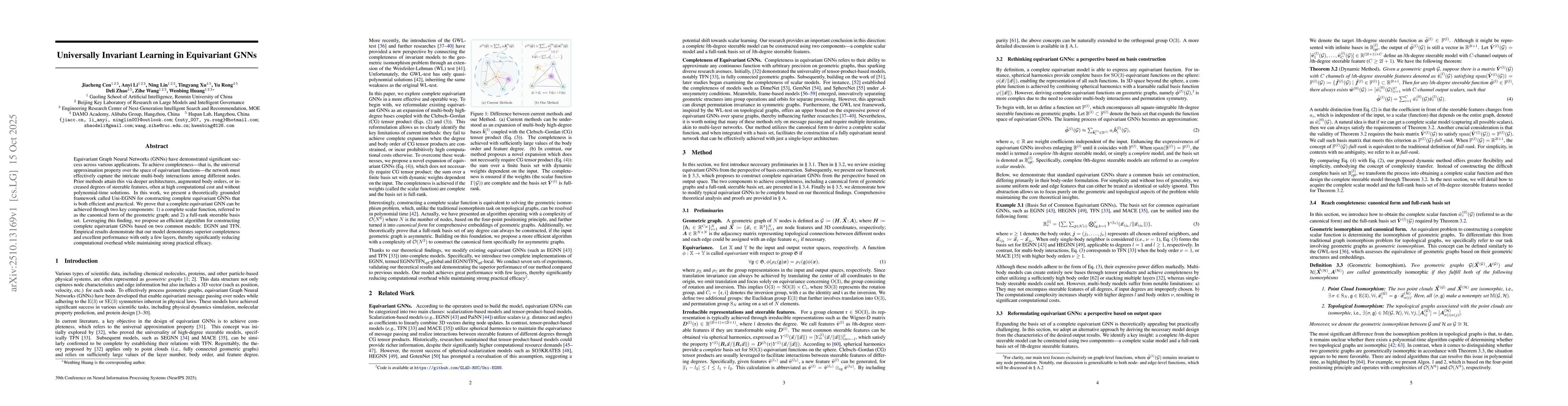 Thumbnail for Universally Invariant Learning in Equivariant GNNs