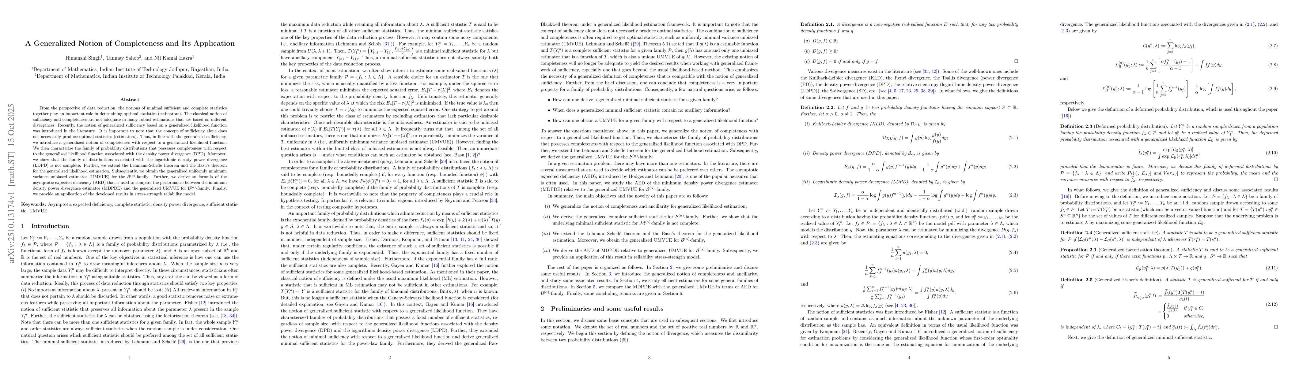 Thumbnail for A Generalized Notion of Completeness and Its Application