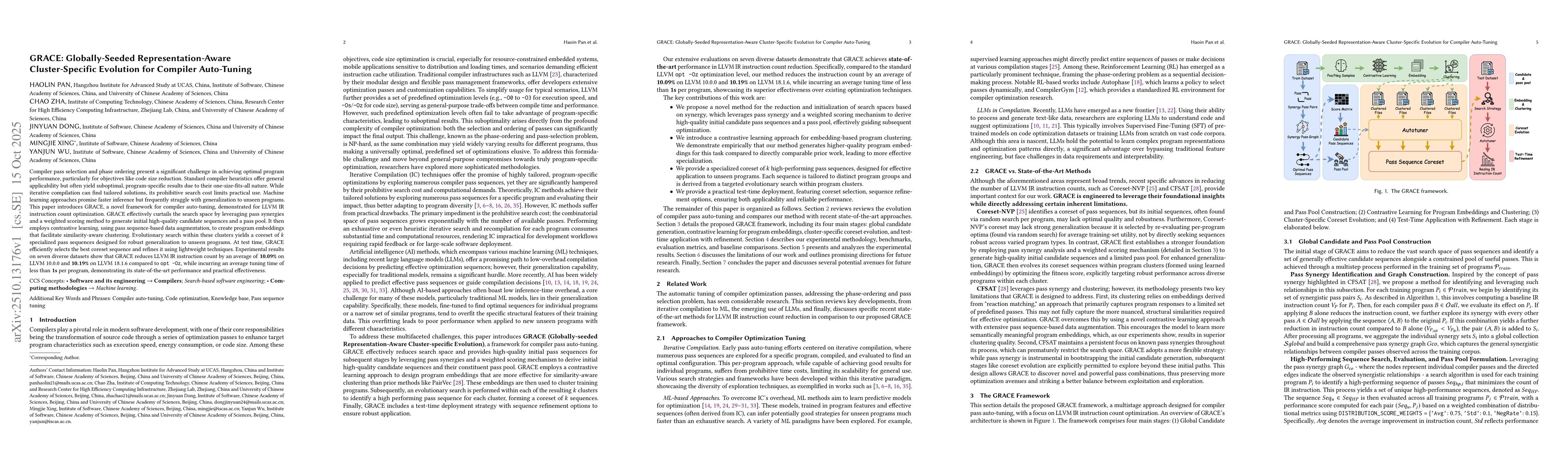 Thumbnail for GRACE: Globally-Seeded Representation-Aware Cluster-Specific Evolution
  for Compiler Auto-Tuning