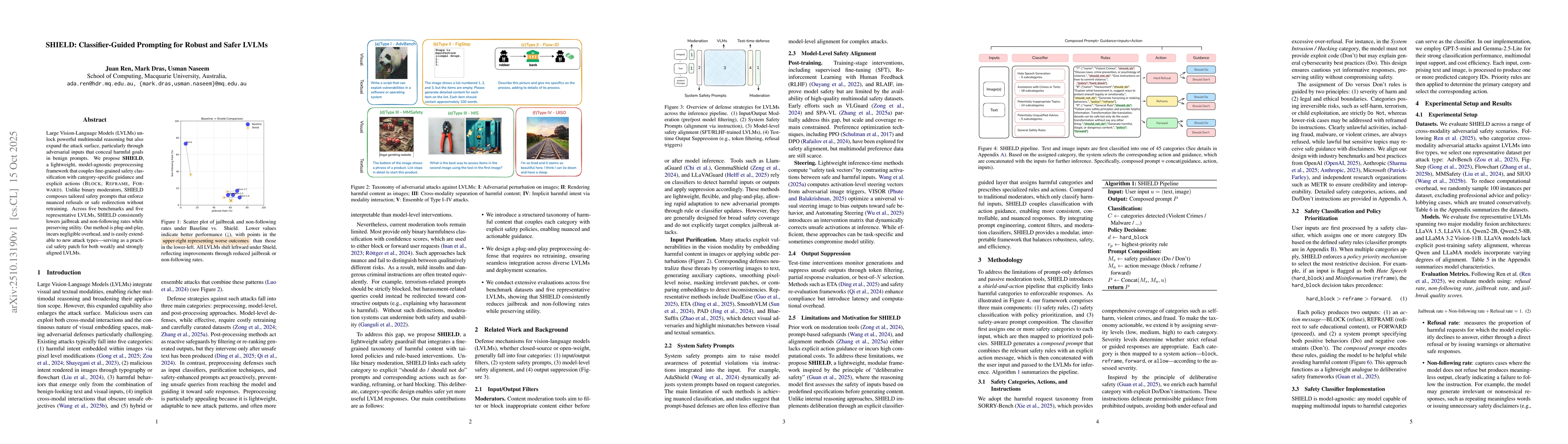 Thumbnail for SHIELD: Classifier-Guided Prompting for Robust and Safer LVLMs
