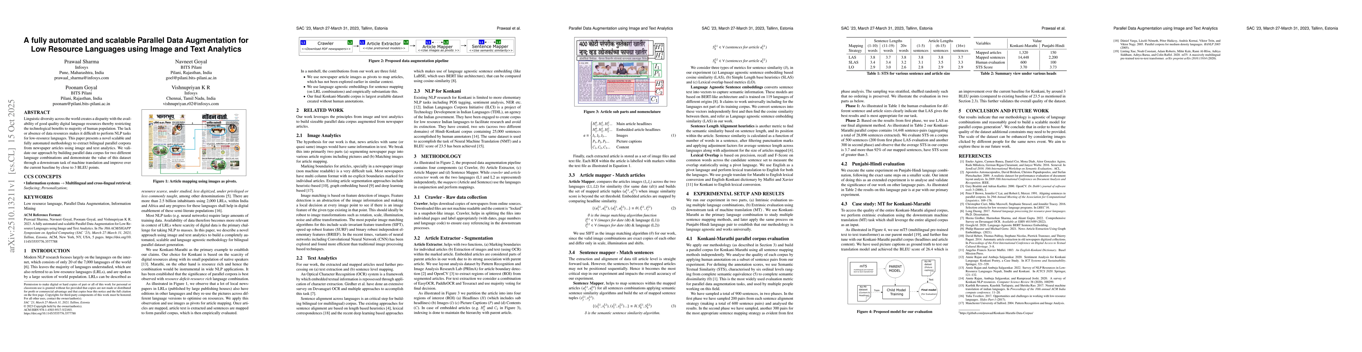 Thumbnail for A fully automated and scalable Parallel Data Augmentation for Low
  Resource Languages using Image and Text Analytics