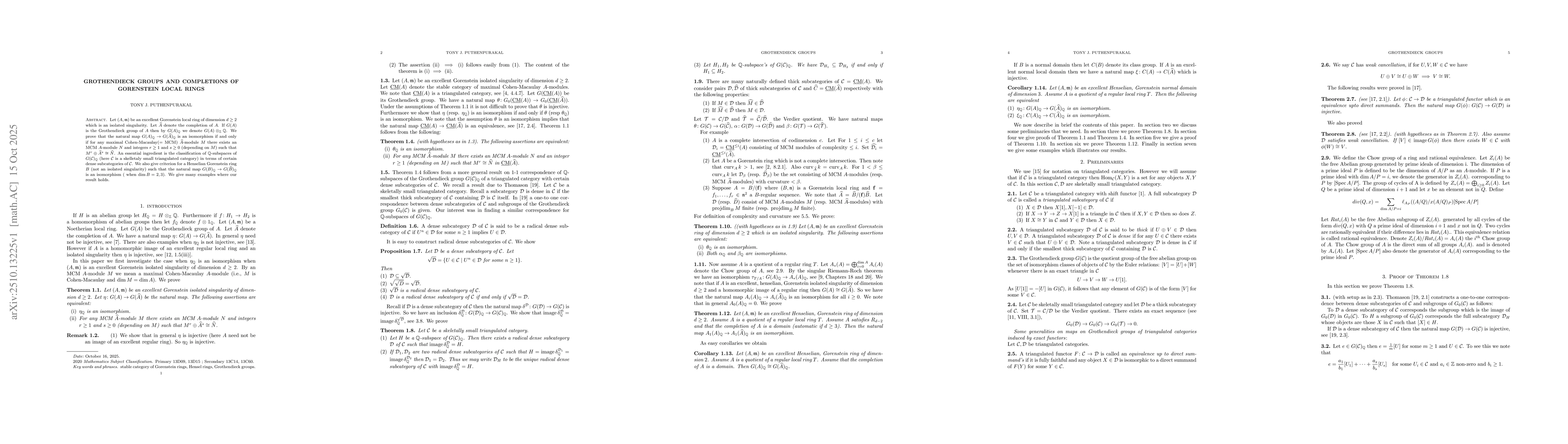 Thumbnail for Grothendieck groups and completions of Gorenstein local rings