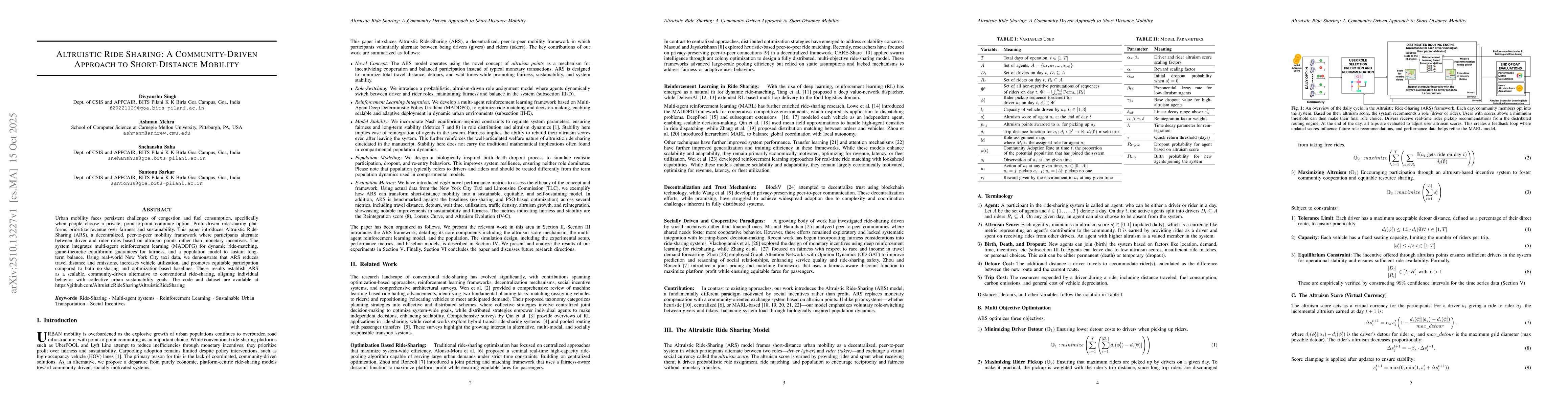 Thumbnail for Altruistic Ride Sharing: A Community-Driven Approach to Short-Distance
  Mobility