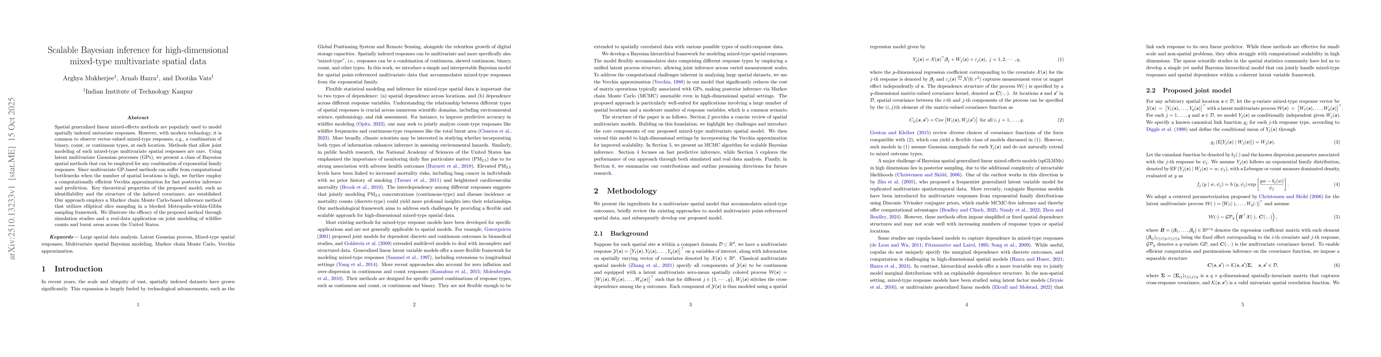 Thumbnail for Scalable Bayesian inference for high-dimensional mixed-type multivariate
  spatial data