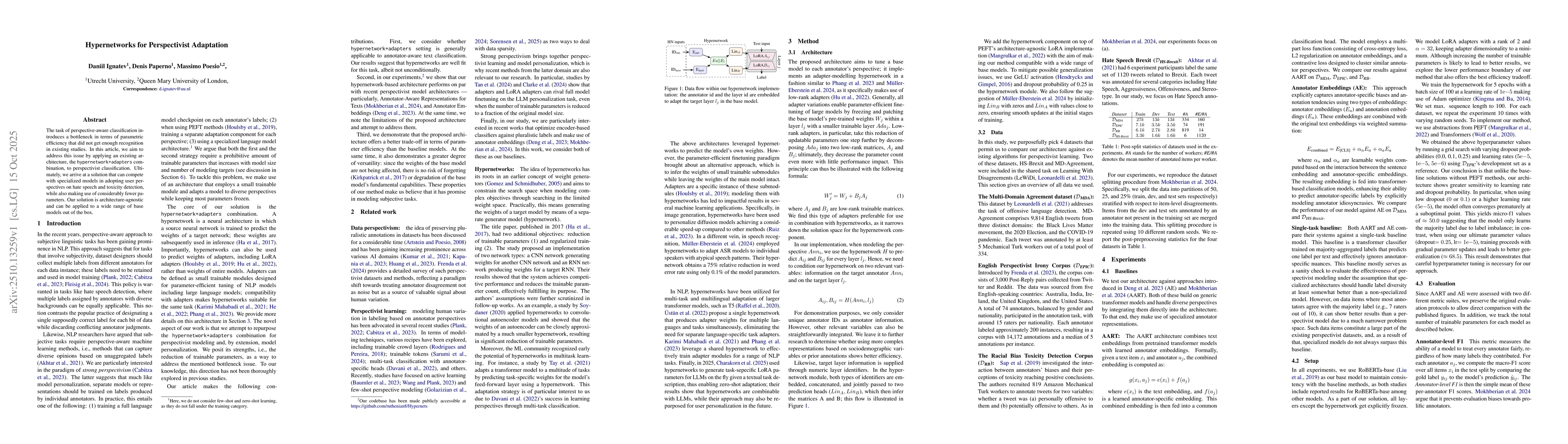 Thumbnail for Hypernetworks for Perspectivist Adaptation