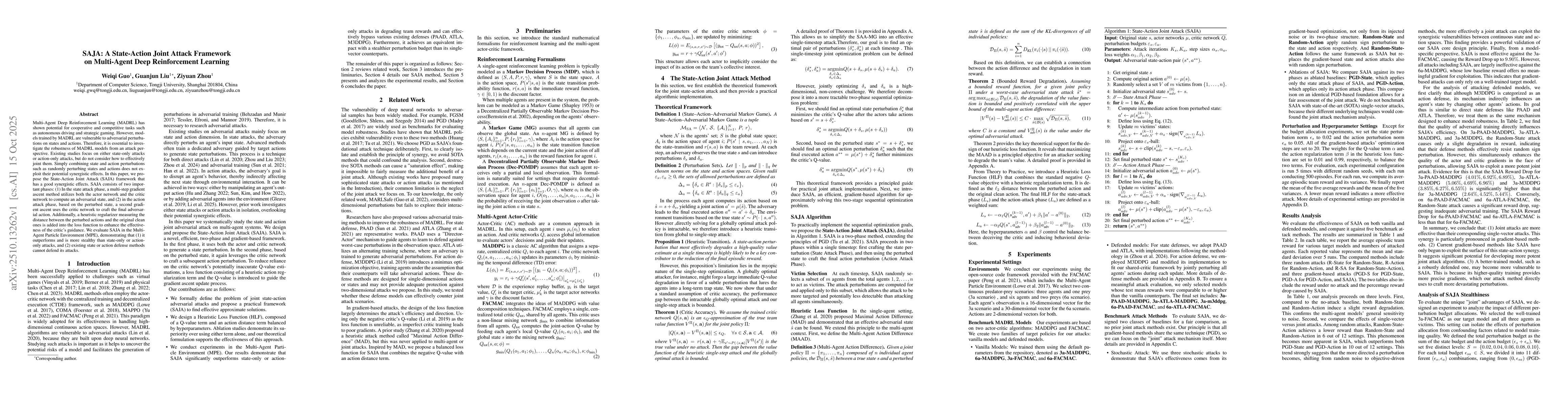 Thumbnail for SAJA: A State-Action Joint Attack Framework on Multi-Agent Deep
  Reinforcement Learning
