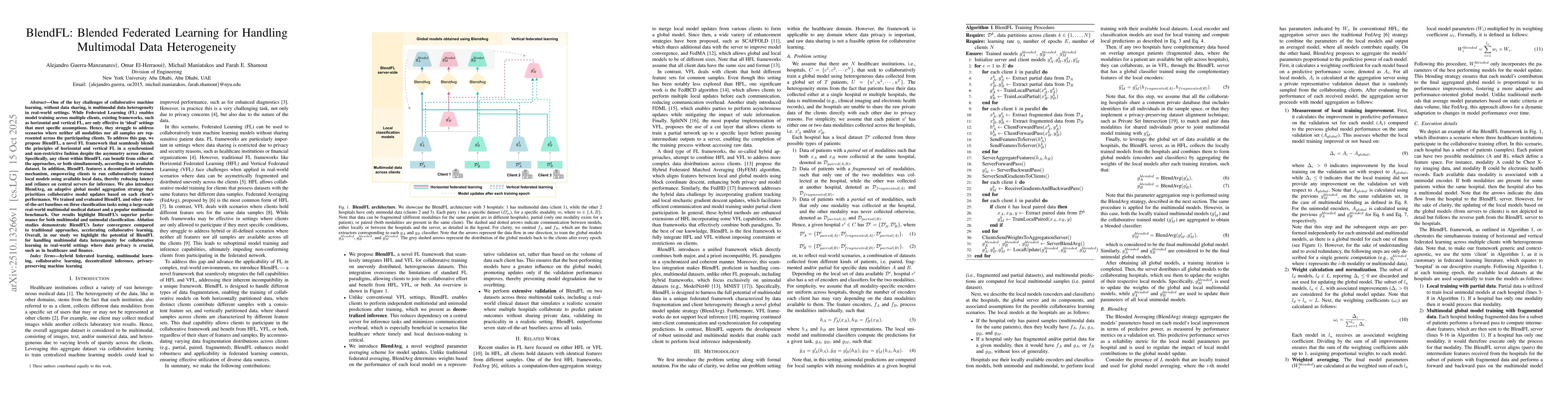 Thumbnail for BlendFL: Blended Federated Learning for Handling Multimodal Data
  Heterogeneity